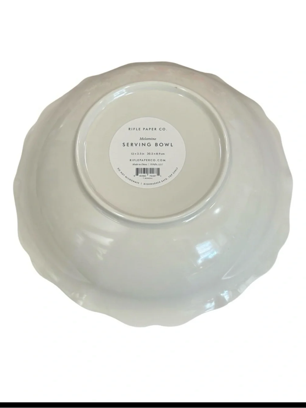 Rifle Paper Company Garden Party Floral Scalloped Melamine Serving Bowl!